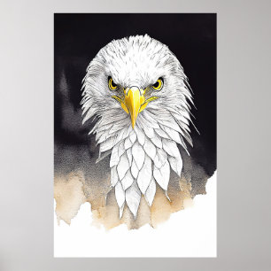 Eagle Wild Animal Nature Watercolor Art Painting Poster