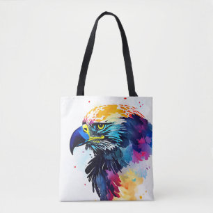 Eagle Wild Nature Animal Color Art Painting Tote Bag
