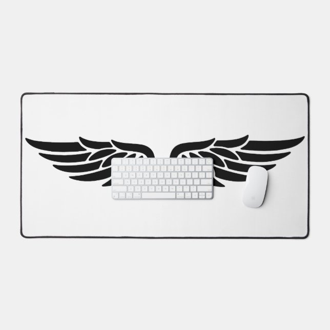 Eagle wing black&white theme desk mat  (Clavier et souris)