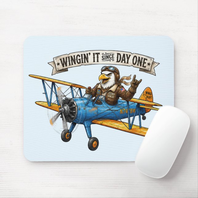 Eagle Winging It Mouse Pad (With Mouse)