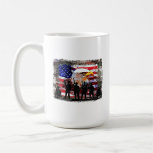 Eagle With American Flag & Soldiers Mug