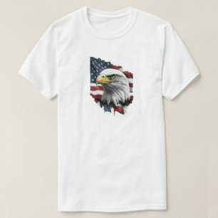 Eagle With American Flag T-Shirt