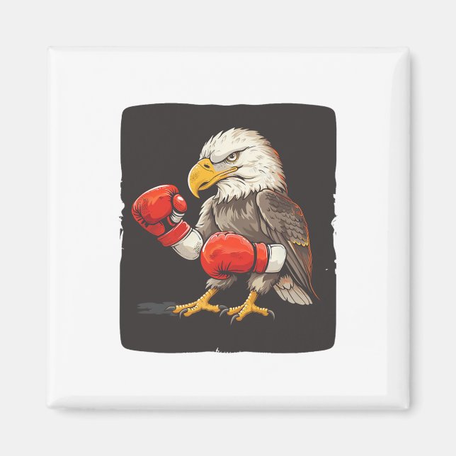 Eagle With Boxing Gloves For A Strong And Bold Sta Magnet (Front)