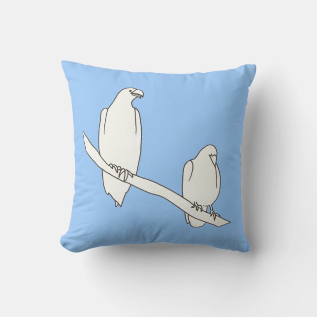 Eagles and Toucan Outline Drawing Pillow (Front)