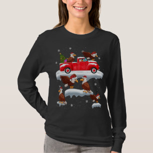 Eagles Driving Christmas Tree Red Truck Eagle Chri T-Shirt
