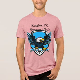 Eagles FC Soccer Club Logo in Light Blue, Black  Tri-Blend Shirt