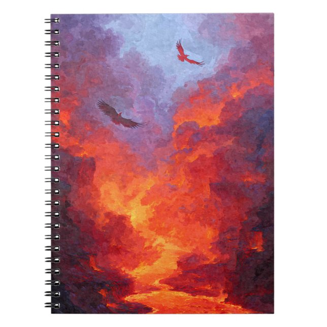 Eagles Fiery Sunset Sky Notebook (Front)