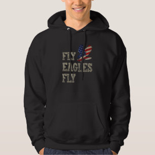Eagles Fly Usa American Flag Distressed  1 Hoodie