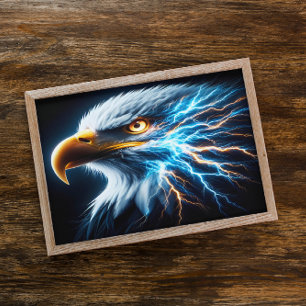 ]Eagles Gaze Amidst Lightning Poster