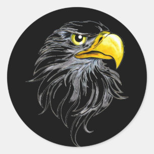 Eagles head classic round sticker