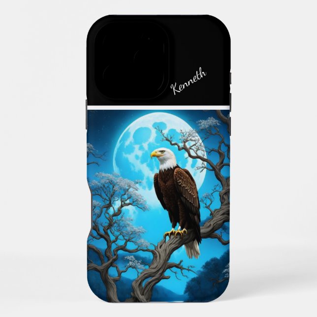 Eagle's Moonlight Watch iPhone Case (Back)
