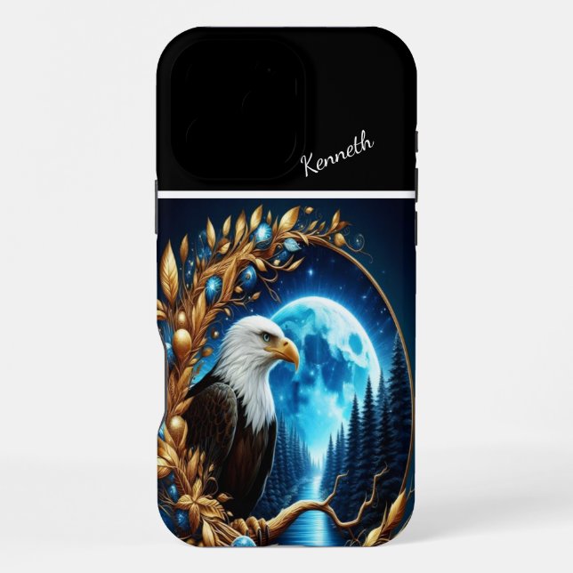 Eagle's Moonlit Watch iPhone Case (Back)