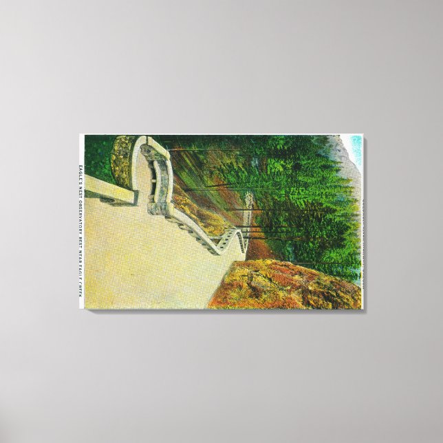 Eagle's Nest Observatory on Columbia River Canvas Print (Front)