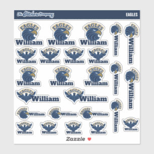Eagles Personalized Name Labels   School Stickers