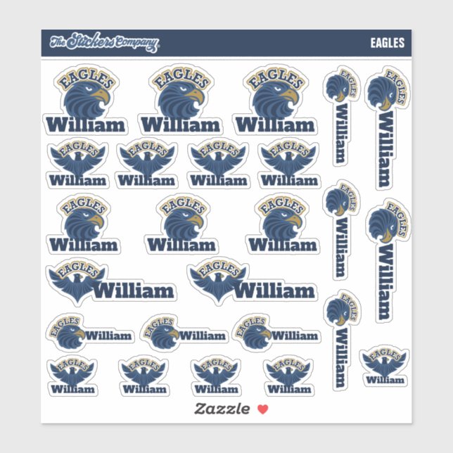 Eagles Personalized Name Labels | School Stickers (Sheet)