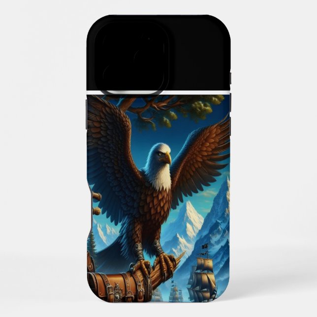Eagle's Watch Over Distant Ships iPhone Case (Back)