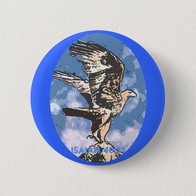 Eagles Wings - Isaiah 40:31 2 Inch Round Button (Front)