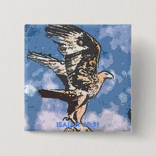 Eagles Wings - Isaiah 40:31 2 Inch Square Button