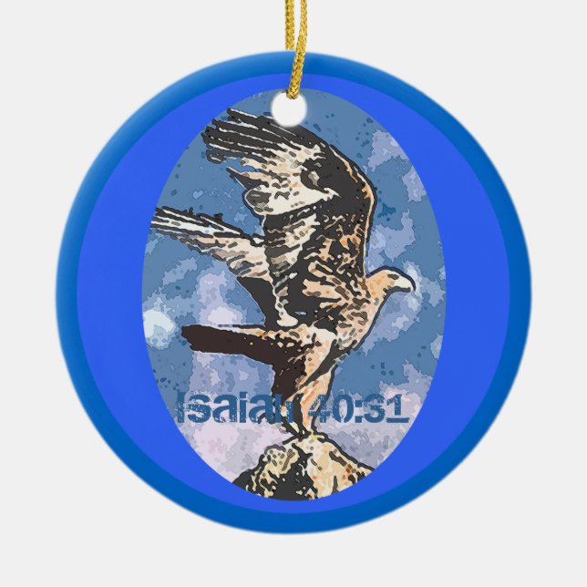 Eagles Wings - Isaiah 40:31 Ceramic Ornament (Front)