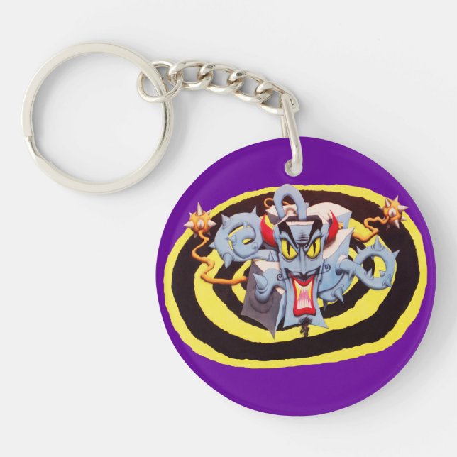 Ear Assaulting Wicked Mad Devil Sound System Keychain (Front)