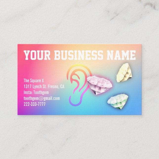 Ear curation Custom Loyalty Punch Business Card (Front)