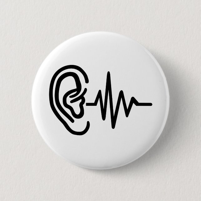 Ear frequency 2 inch round button (Front)