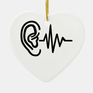 Ear frequency ceramic ornament