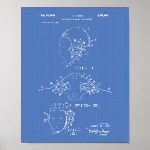 Ear Guard Water Polo 1969 Patent Art Blueprint Poster