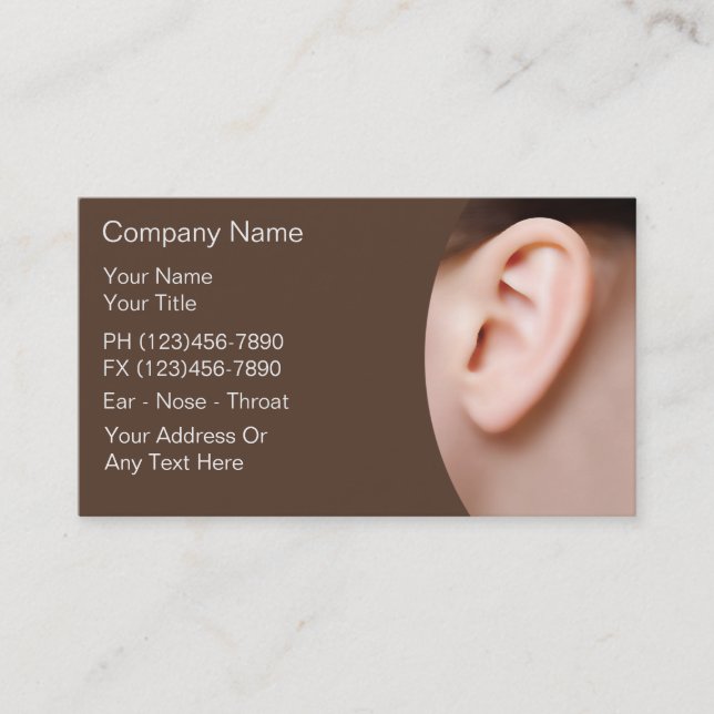Ear Nose Throat Doctor Business Cards (Front)