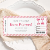 Ear Piercing Pink Gift Certificate Voucher