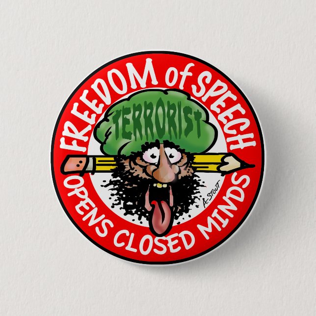 EARFUL of FREE SPEECH! 2 Inch Round Button (Front)