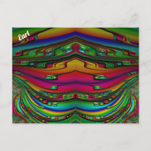 EARL ~ 3D Fractal Design Pattern ~ Multicolour Postcard