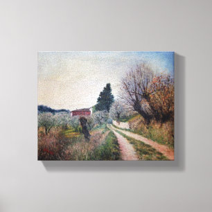 EARLIEST SPRING IN VERNALESE / Tuscany Landscape Canvas Print