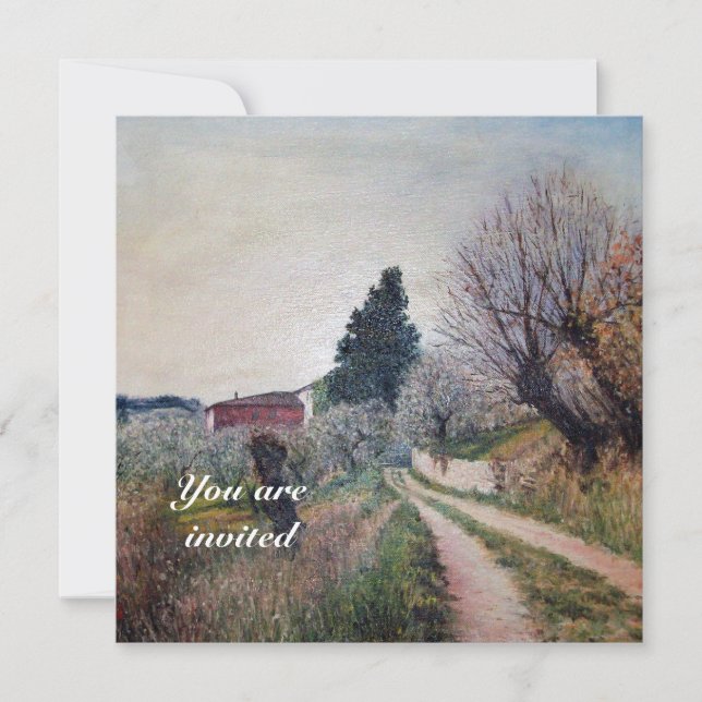 EARLIEST SPRING IN VERNALESE / Tuscany Landscape Invitation (Front)