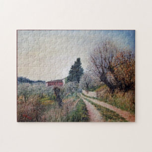 EARLIEST SPRING IN VERNALESE / Tuscany Landscape Jigsaw Puzzle
