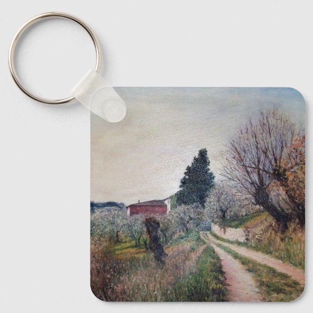 EARLIEST SPRING IN VERNALESE / Tuscany Landscape Keychain (Front)