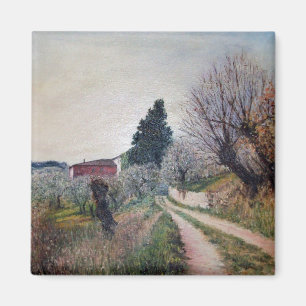 EARLIEST SPRING IN VERNALESE / Tuscany Landscape Magnet