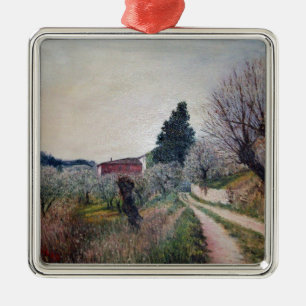 EARLIEST SPRING IN VERNALESE / Tuscany Landscape Metal Ornament