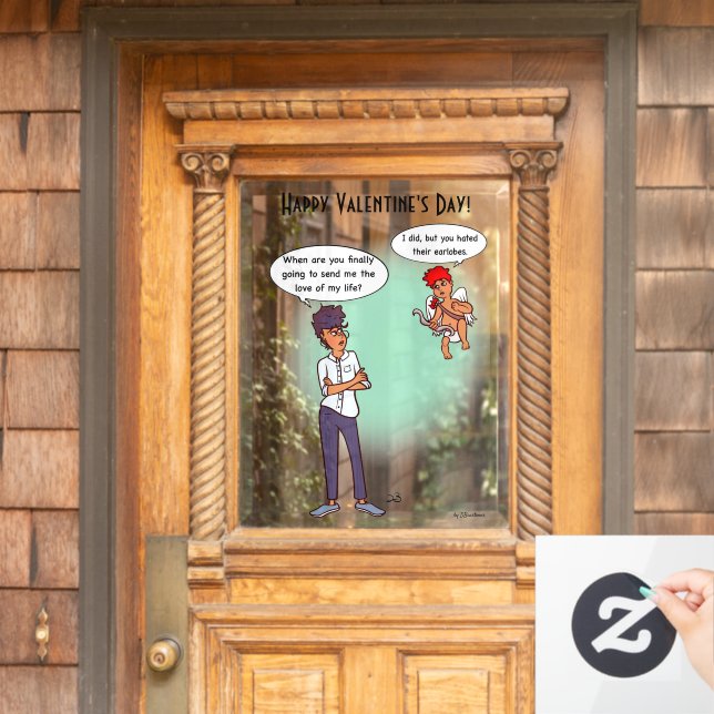 Earlobes Valentine's Day Window Cling (Home Door)