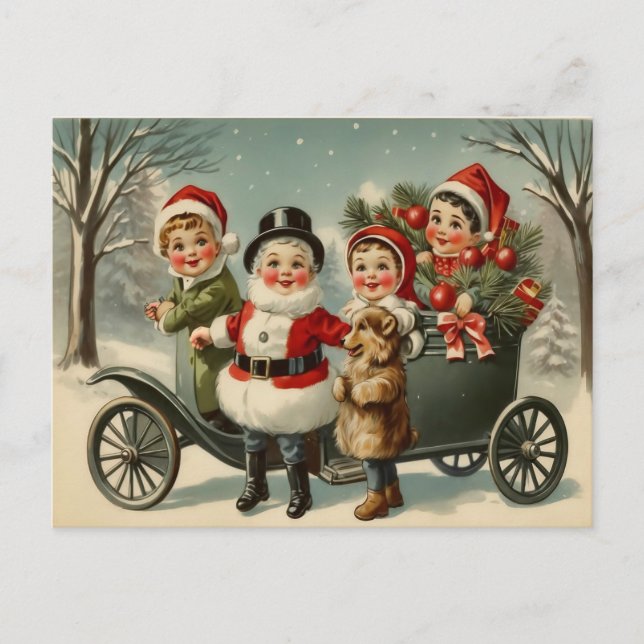 Early 1900s Cute Vintage Festive Christmas  Holiday Postcard (Front)