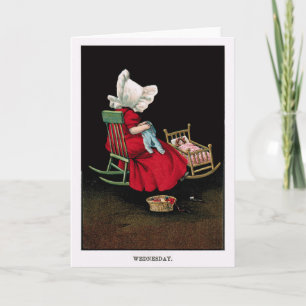 Early 1900's Wednesday Sunbonnet Sue Greeting Card