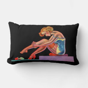 early 1940s Delightful pin-up girl Lumbar Pillow