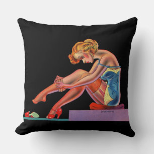 early 1940s Delightful pin-up girl Throw Pillow