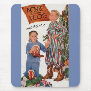 early 1950s cowboy boots for Christmas Mouse Pad