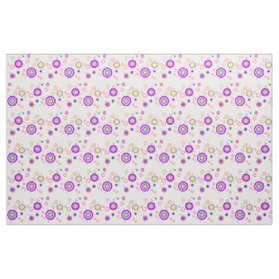 Early 2000s Colourful Circles Geometrical Pattern Fabric