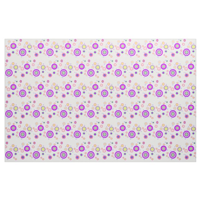 Early 2000s Colourful Circles Geometrical Pattern Fabric (Fat Quarter)