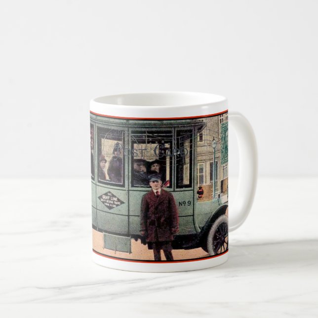 EARLY 20TH CENTURY IMAGE W/STAMP COLLAGE COFFEE MUG (Front Right)