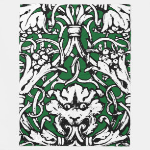 Early 20th Century Knotwork Lion Fleece Blanket