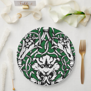 Early 20th Century Knotwork Lion Paper Plate