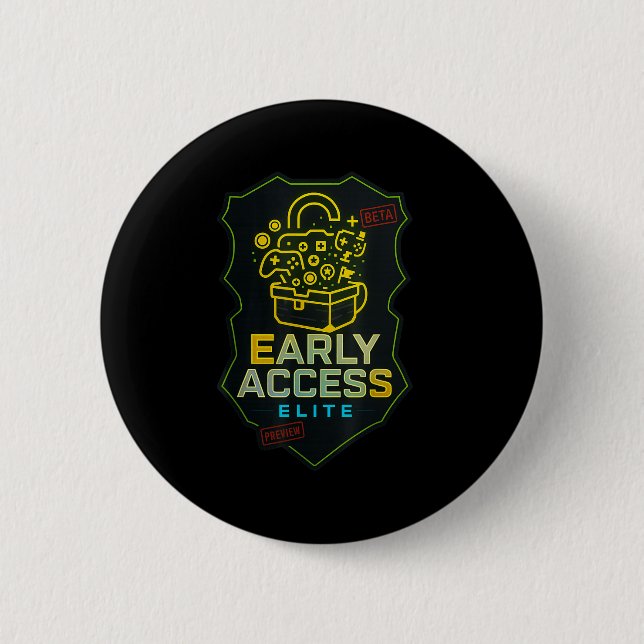 Early Access Elite Gaming Content Creator Beta Tes 2 Inch Round Button (Front)